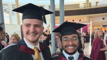 Nathan and Moe Celebrate Graduation in Digital Technology Solutions at Sheffield Hallam